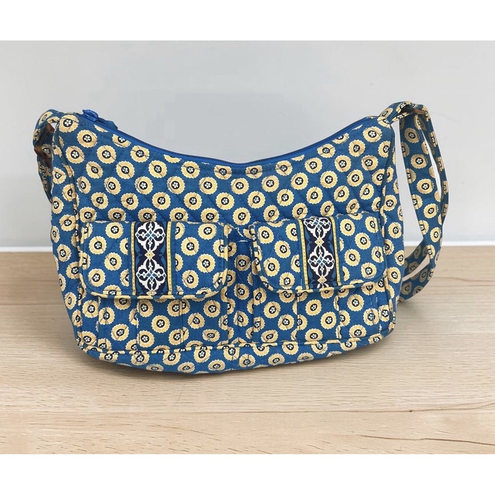VERA BRADLEY Libby Crossbody Shoulder Handbag Purse Blue /Yellow
